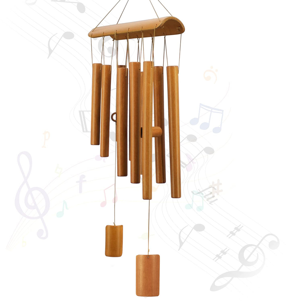 VIREKM Bamboo Wind Chimes for Outside,Decorations for Patio Porch