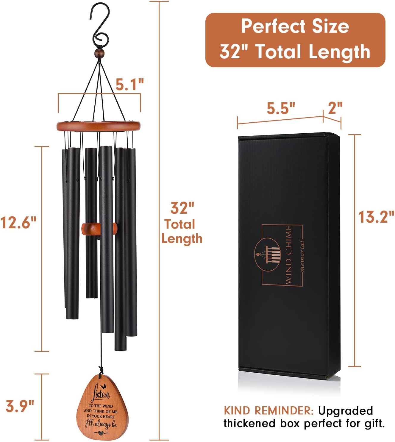 AMBOBE Memorial Wind Chimes for Loss of Loved One, Sympathy Wind Chime Gift