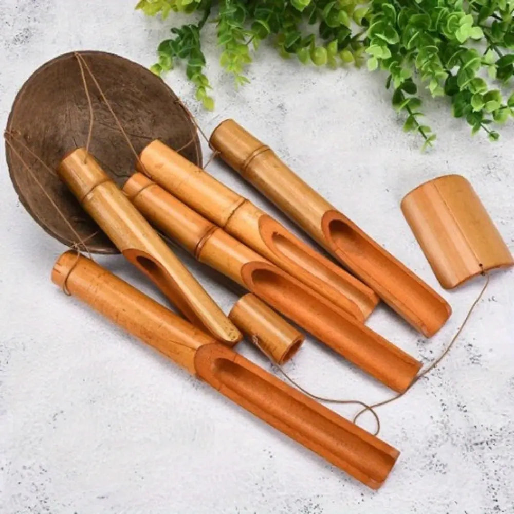 1pc Bamboo Wind Chimes for Outside - Decorative Wind Chime with Deep Melody Tone, Classic Zen Garden Decor, Soothing Natural Sound, Weather-Resistant Durable Bamboo, All Seasons Home Hanging Decor for Patio & Indoor Use