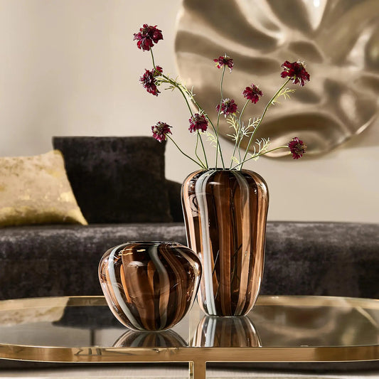 Z Gallerie Billow Tinted Glass Vase - Weighted Base, 2 Sizes, Modern Home Decor Piece, Table Decor Flower Arrangement Vase