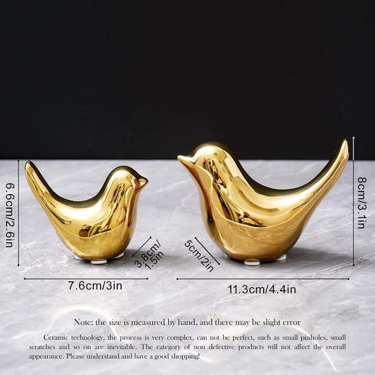 Notakia Gold Home Decor Small Birds Statues Modern Style Decorative Ornaments for Living Room Decor, Bedroom, Office Desktop, Cabinets (2Pcs Gold Birds)