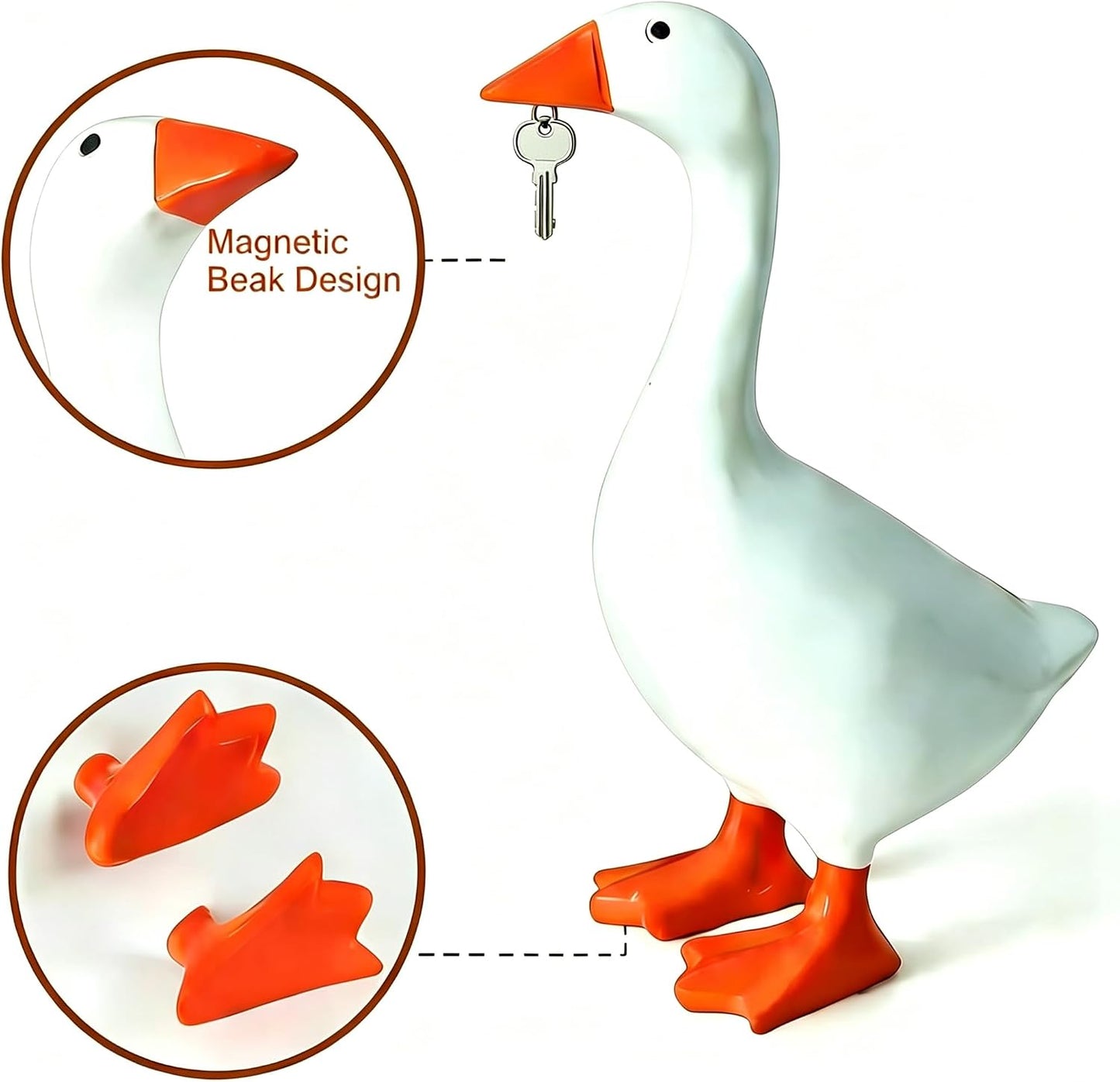 Desk Goose 7 Inches Mini Office Desktop Goose Magnetic Key Holder