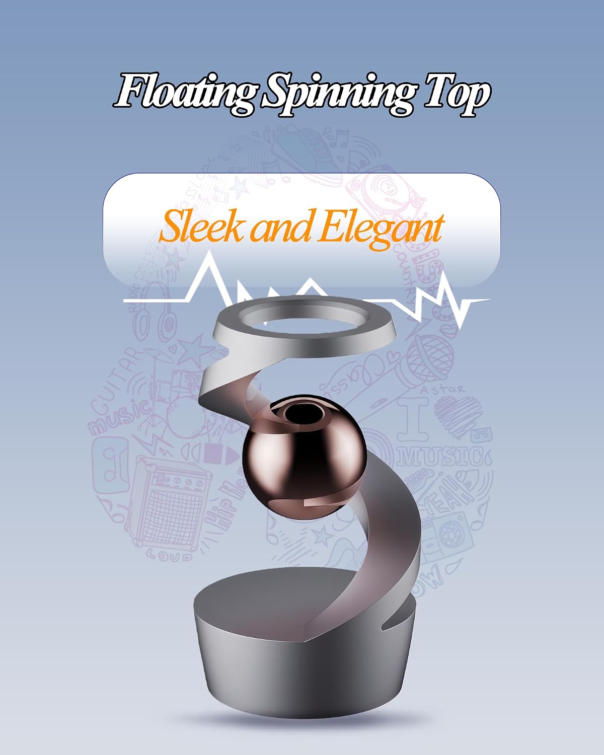 Fidget Toys Adult, Levitating Spinning Gyroscope Desktop Decoration Optical Illusion Spinner Hypnotic Sculpture Ornament ，Cool Toys and Games Suitable for Adults, Teenagers, and Children