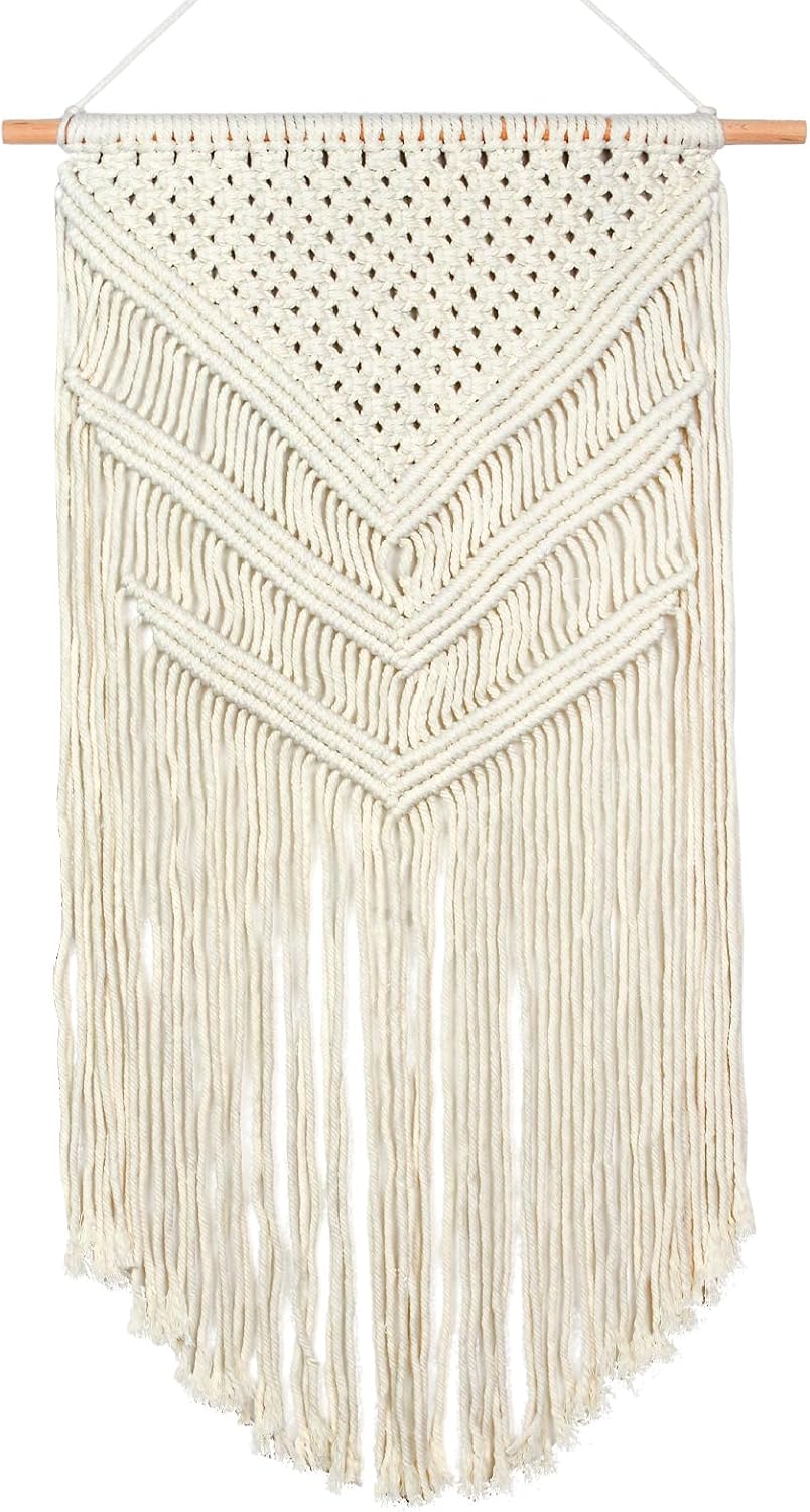 JONKASIPA Macrame Woven Wall Hanging, Bohemian Tassel Decor