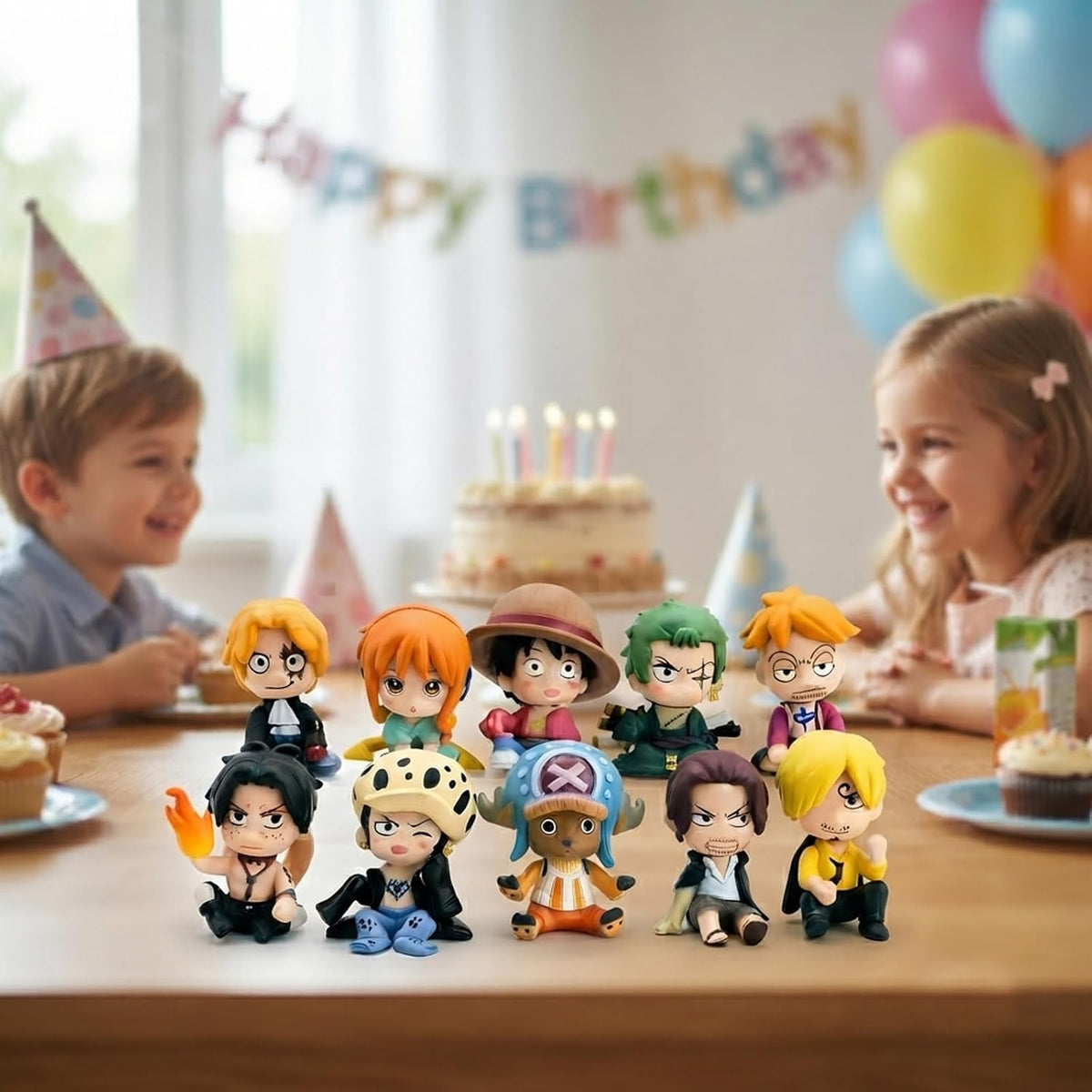 10Pcs One Piece Desktop Ornament, Exquisite Model Ornaments, Creative Anime Peripheral Gifts for Fans