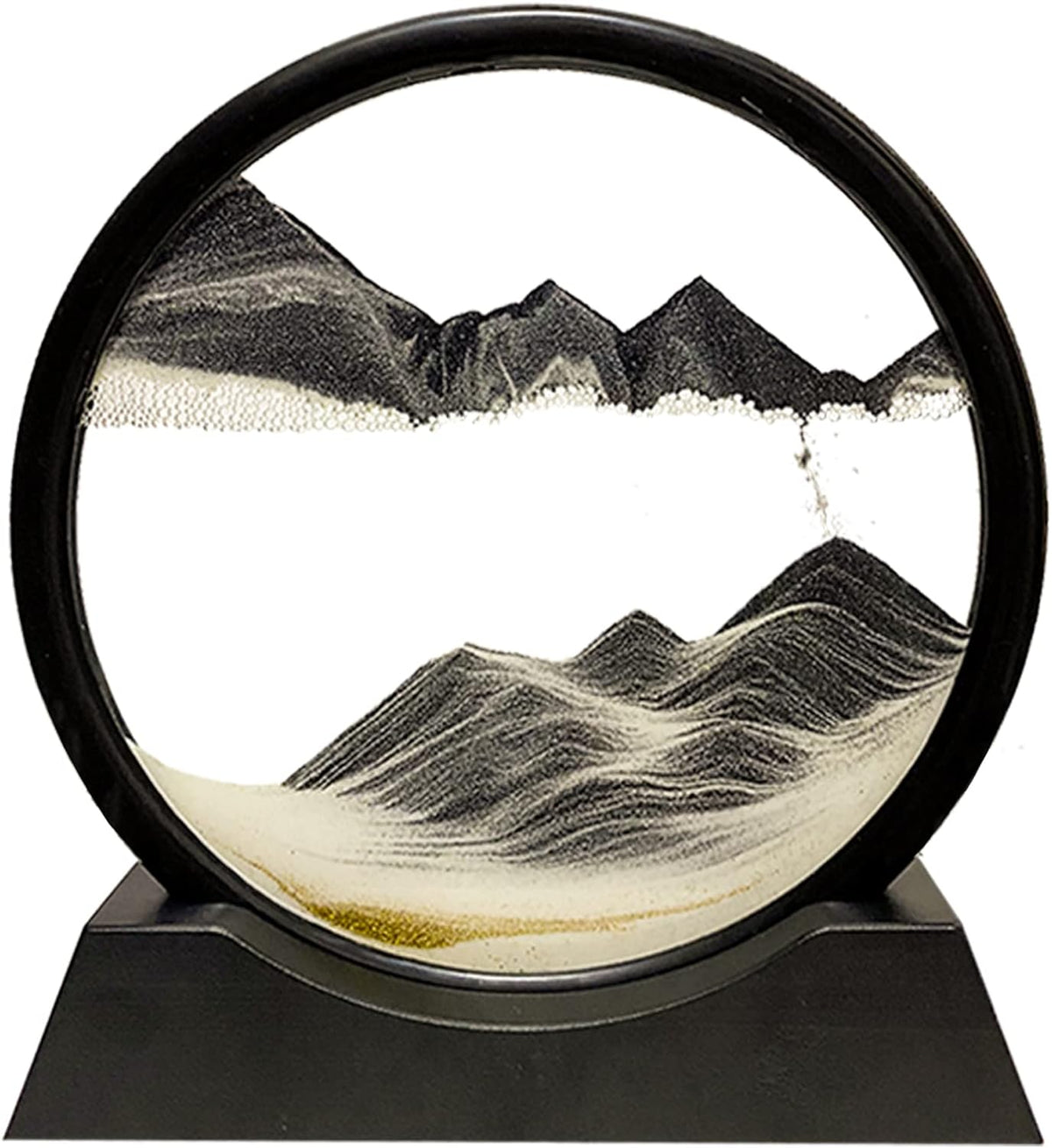 HYUGF Moving Sand Art Picture, 3D Deep Sea Liquid Motion Sand(Black, 7")
