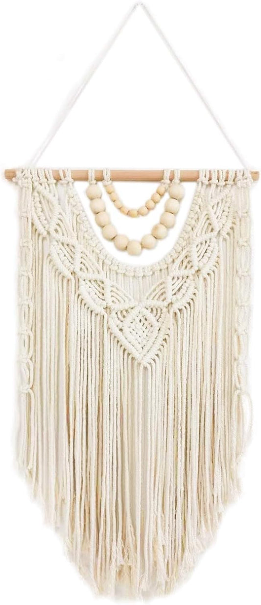 simpleSS Macrame Wall Hanging Boho Macrame Tapestry Woven Home Decor Wall Pediment - Beautiful Apartment Bedroom Dorm Room Decoration (15.7” W×27.5” L)