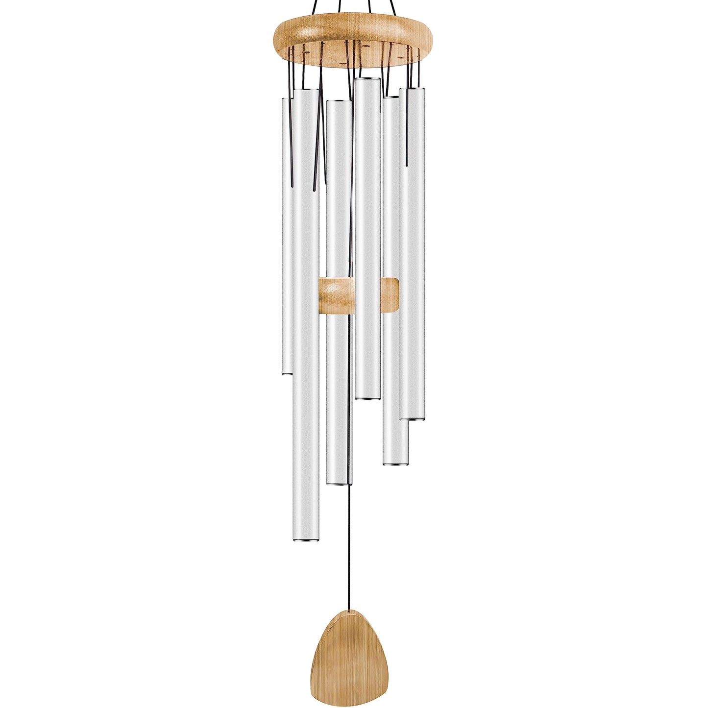 Bursvik 37" Aluminum Wind Chimes for Outside(Black), Patio Zen Decor Gift