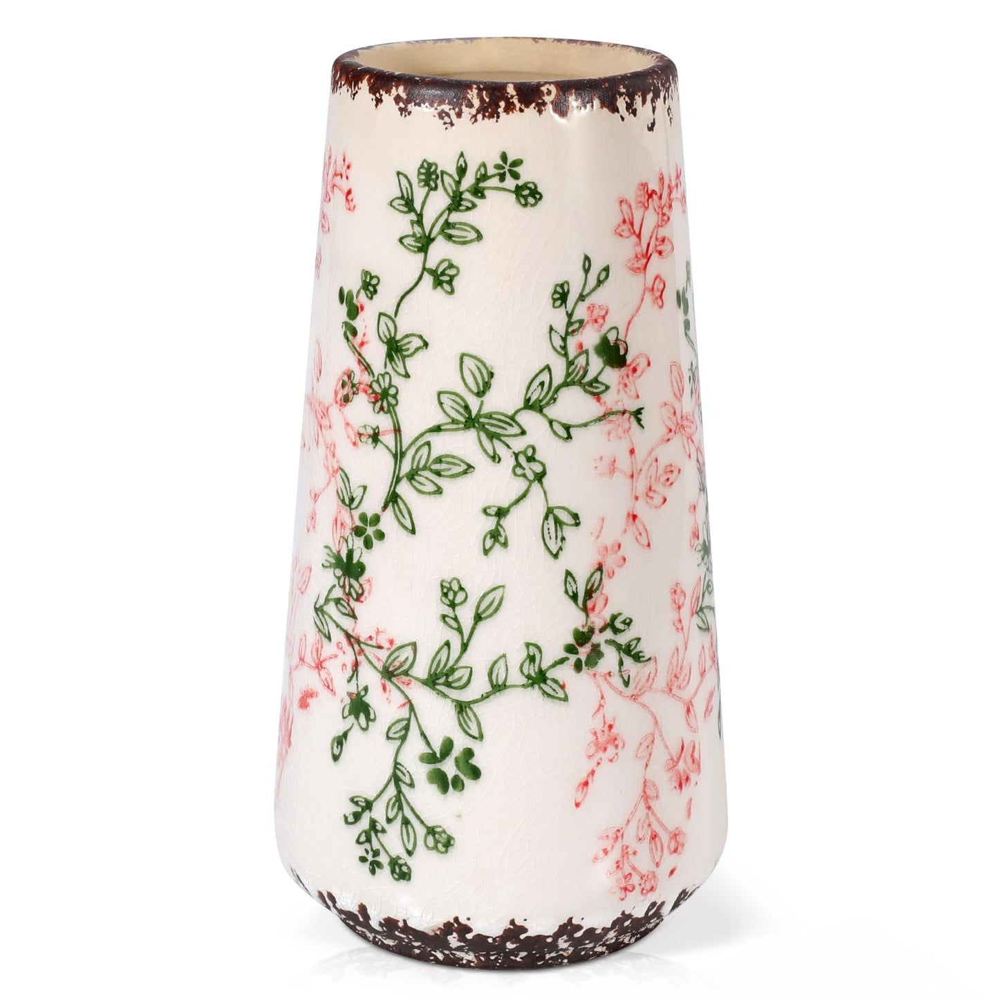 Gradient Pink Ceramic Vase, GUKJOB Small Cute Flower Vase for Pampas Grass, Home, Living Room, Dining Table, Farmhouse, Office Decor, Bedroom, Table, and Kitchen Shelf (Gradient Pink)
