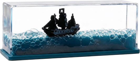 Unsinkable Black Pearl Pirate Ghost Ship in a Fluid Drift Bottle