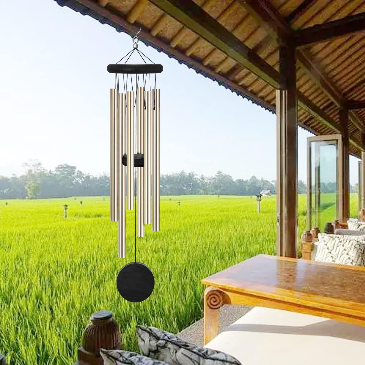 Memorial Wind Chimes Outdoor with 6 Aluminum Alloy Tubes and Hook, Wind Chimes for Home Decor Garden Patio Outdoor