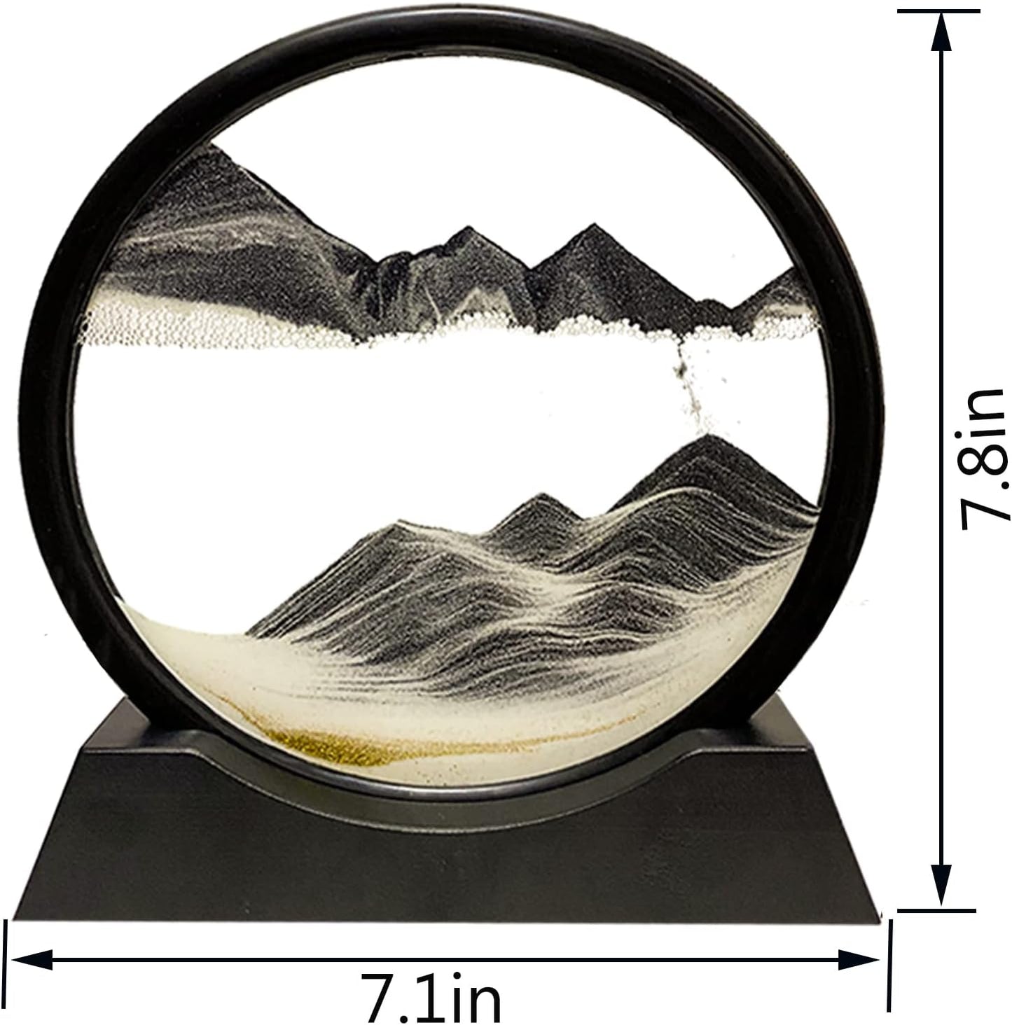 HYUGF Moving Sand Art Picture, 3D Deep Sea Liquid Motion Sand(Black, 7")