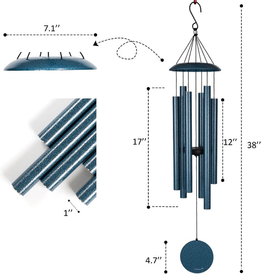 Wind Chimes for Outside Deep Tone - 38'' Wind Chimes Outdoor Clearance, Deep Tone, Windchimes Outdoors, Memorial Gift, Sympathy Gift, Garden Patio, Home Décor, Blue
