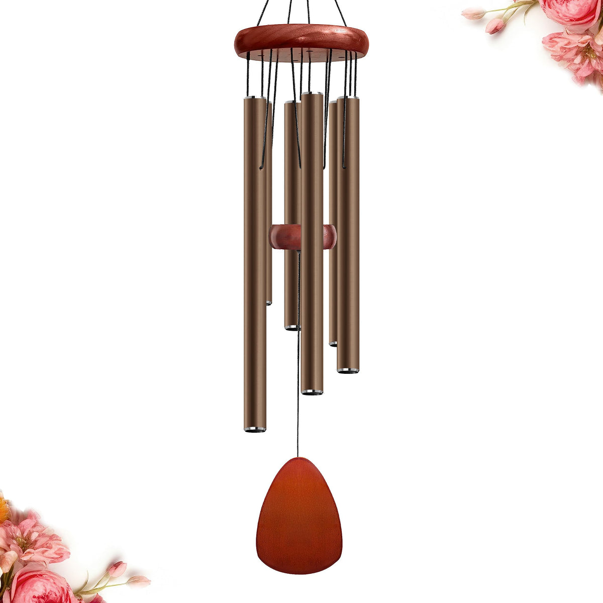 Bursvik 37" Aluminum Wind Chimes for Outside(Black), Patio Zen Decor Gift
