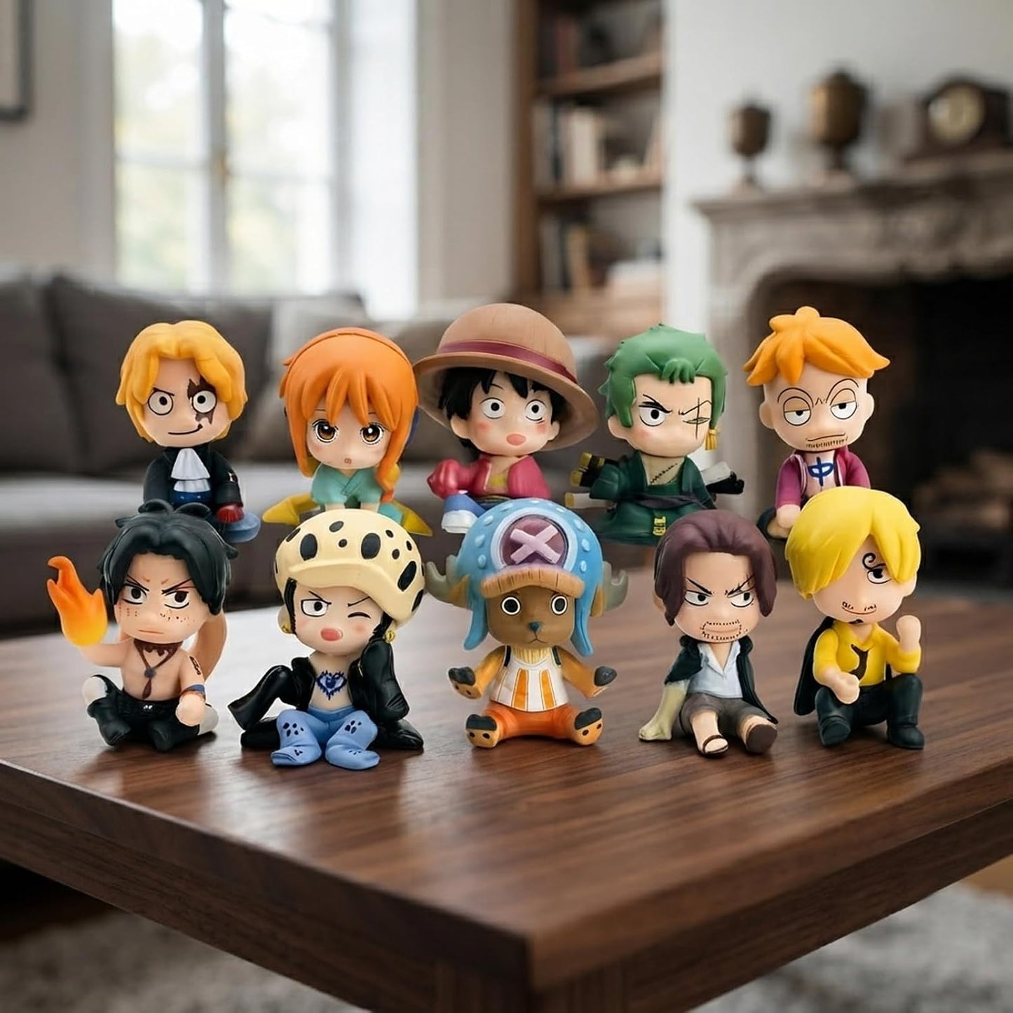 10Pcs One Piece Desktop Ornament, Exquisite Model Ornaments, Creative Anime Peripheral Gifts for Fans