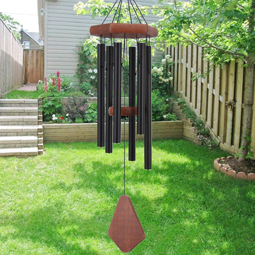 Memorial Wind Chimes 30 inch Black Deep Tone Sympathy Gift Patio Porch Home