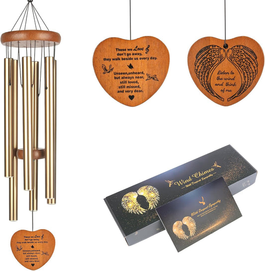 Memorial Wind Chimes, 37" Large Outdoor Wind Chimes for Loss of Loved One, Meaningful Sympathy Gifts in Memory of Father, Mother or a Loved One