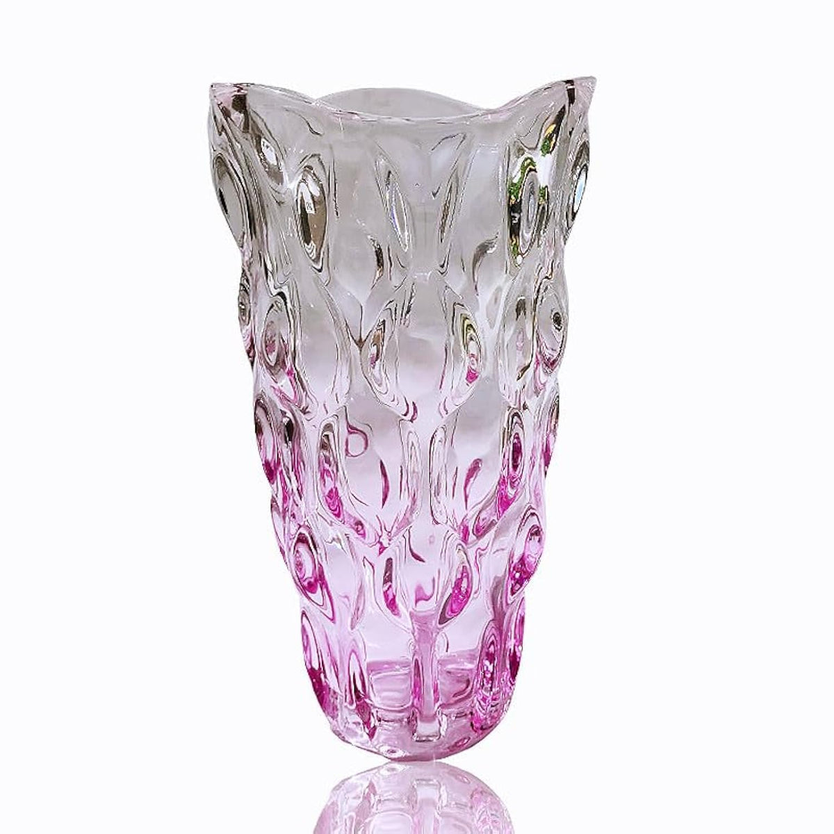 Heavy Glass Flower Vase Thickened 3.5lb 9.5inch Sparkle vase Bohemian Style, for Centerpieces,Wedding,Perfect Home Decor (Sparkle)