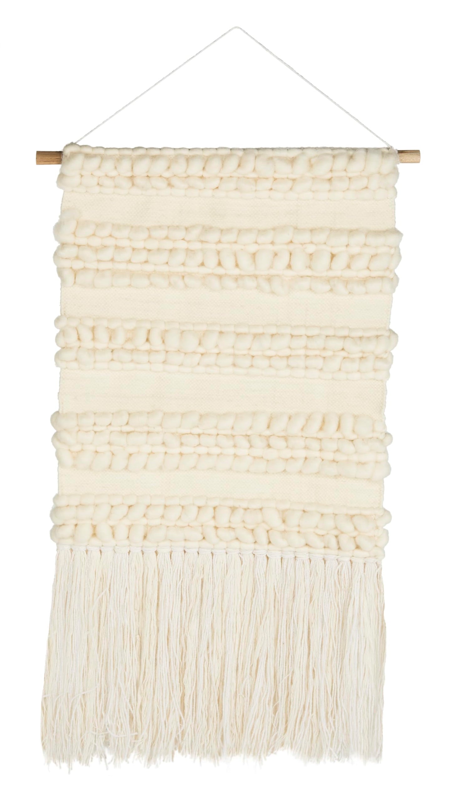 SAFAVIEH Home - Sedona Ivory Handwoven Wall Art Tapestry - Bohemian Southwestern Wool & Bamboo Fiber Hanging Décor, 24"W x 36"H (SWA108-2)