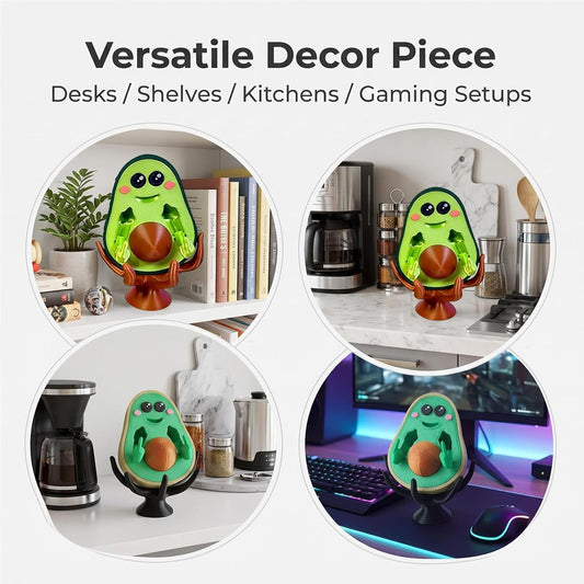 3D Printed Middle Finger Avocado, Bad Avocado Statue with Stand Figurine Cute Funny Statue Gift for Friends Family Desktop Decorative Ornaments (Beige)