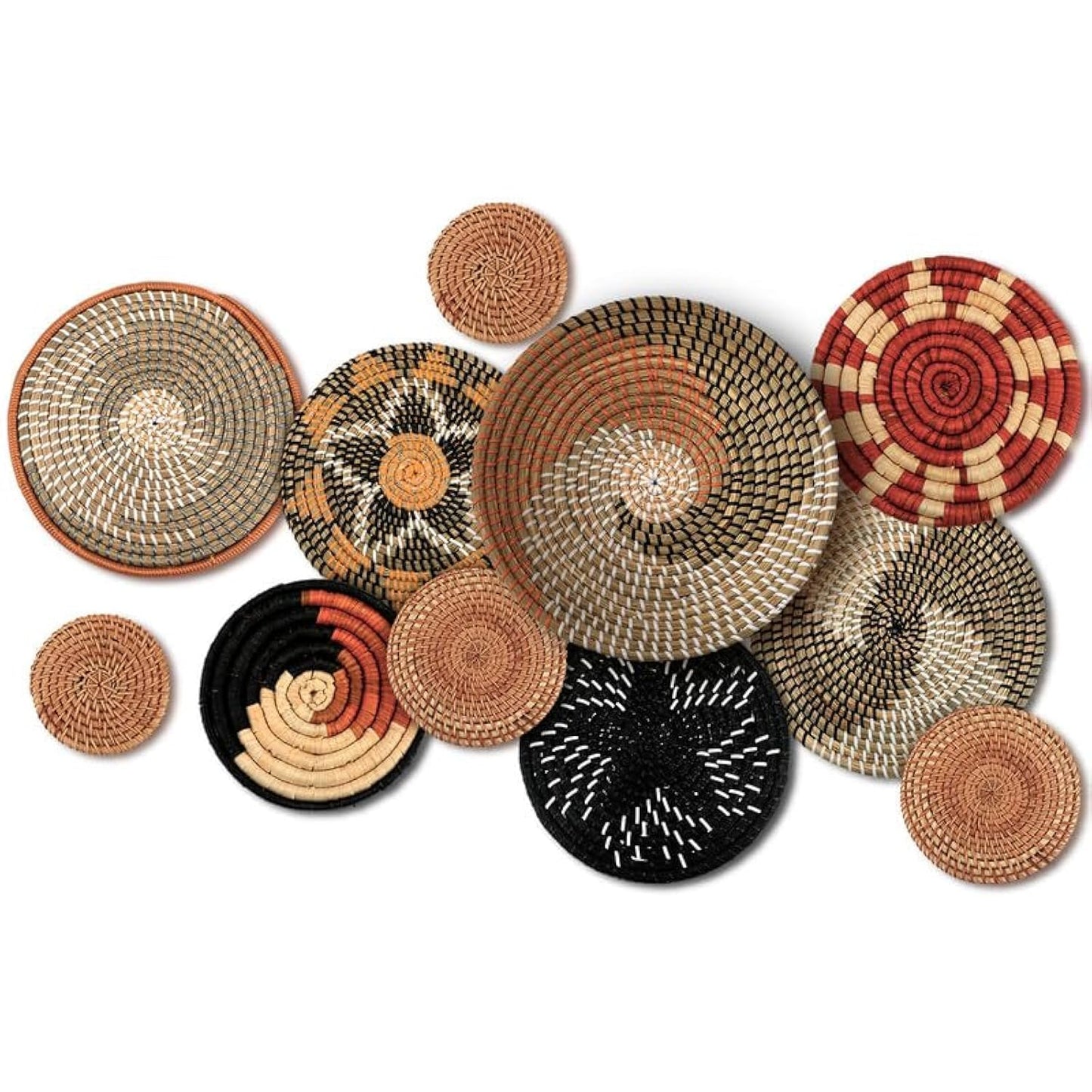 Tatuo 11 Pcs Boho Wall Basket Decor Woven Wall Hanging Art, Farmhouse
