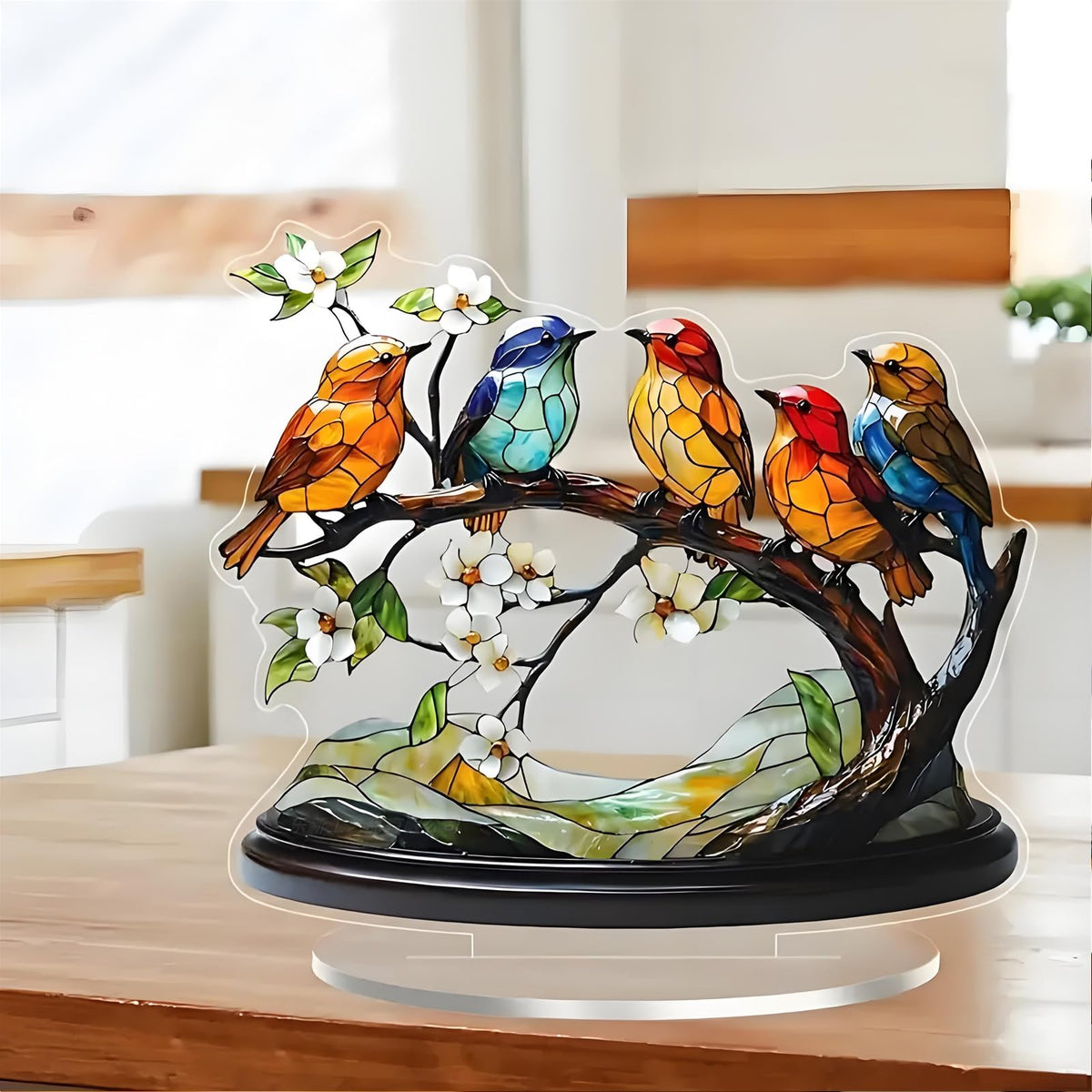 Desktop Ornament, Acrylic Fairy Tabletop Decoration, 2D Flat Elf Desktop Art Statue, Creative Decoration for Home Table Top Bedroom Living Room Study Room Office Decor (Blue-Cat)