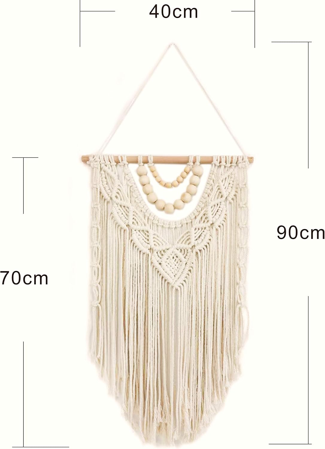 simpleSS Macrame Wall Hanging Boho Macrame Tapestry Woven Home Decor Wall Pediment - Beautiful Apartment Bedroom Dorm Room Decoration (15.7” W×27.5” L)