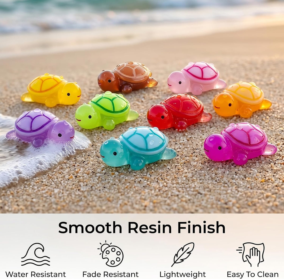 20 Pcs Mini Resin Turtles Glow in the Dark, Sea Animals for Dollhouse Decor