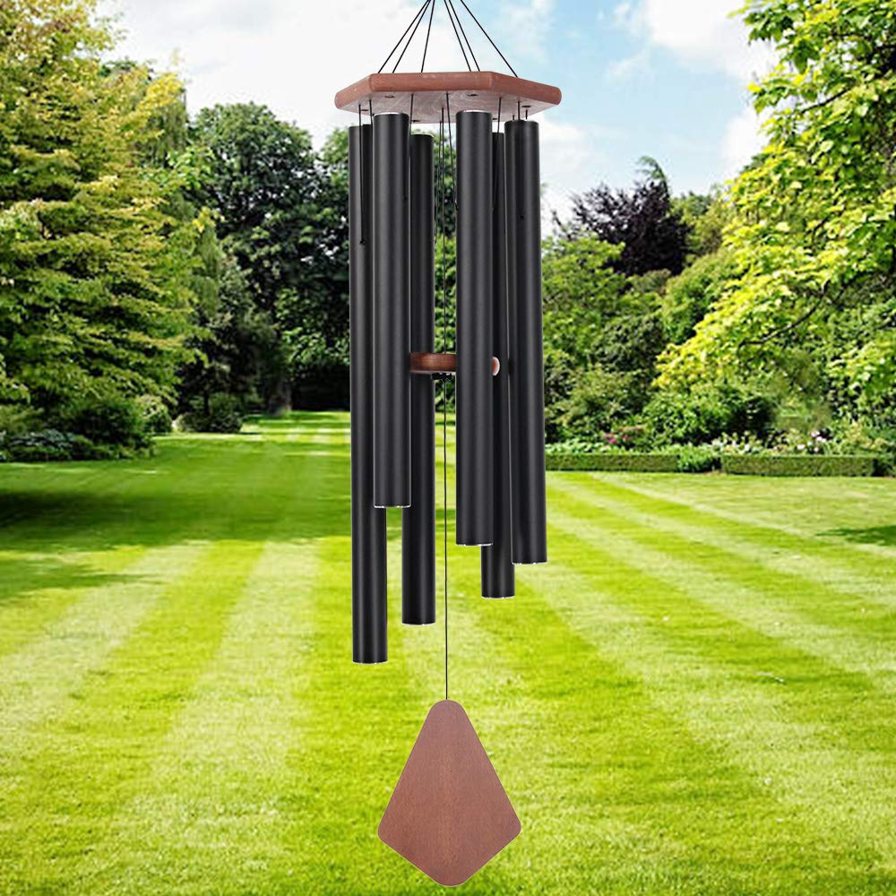 Memorial Wind Chimes 30 inch Black Deep Tone Sympathy Gift Patio Porch Home