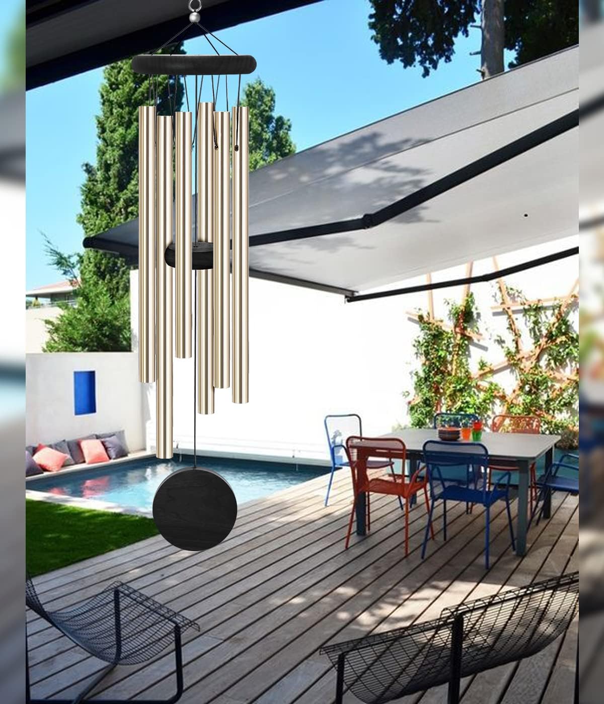Memorial Wind Chimes Outdoor with 6 Aluminum Alloy Tubes and Hook, Wind Chimes for Home Decor Garden Patio Outdoor