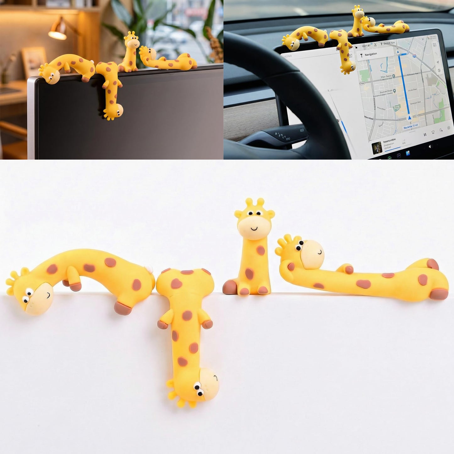3Pcs So Tired Lazy Duck Mini Desk Ornaments, Resin Goose Figurines for Computer Monitor & Car Dashboard Decor, Cute Office Accessories & Gifts, Funny Duck Statue for Home Vehicle Screen