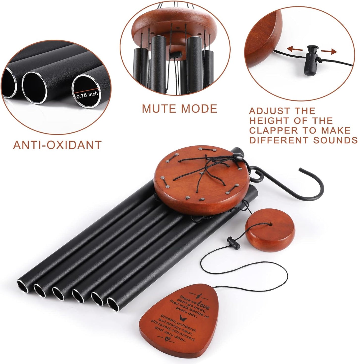 Memorial Wind Chimes, Sympathy Gift for Loss of Loved One, Outdoor Garden