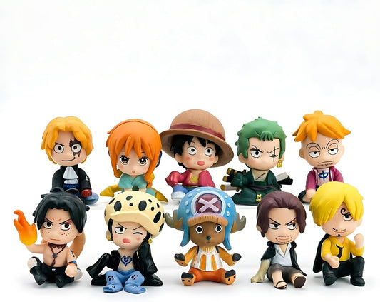 10Pcs One Piece Desktop Ornament, Exquisite Model Ornaments, Creative Anime Peripheral Gifts for Fans