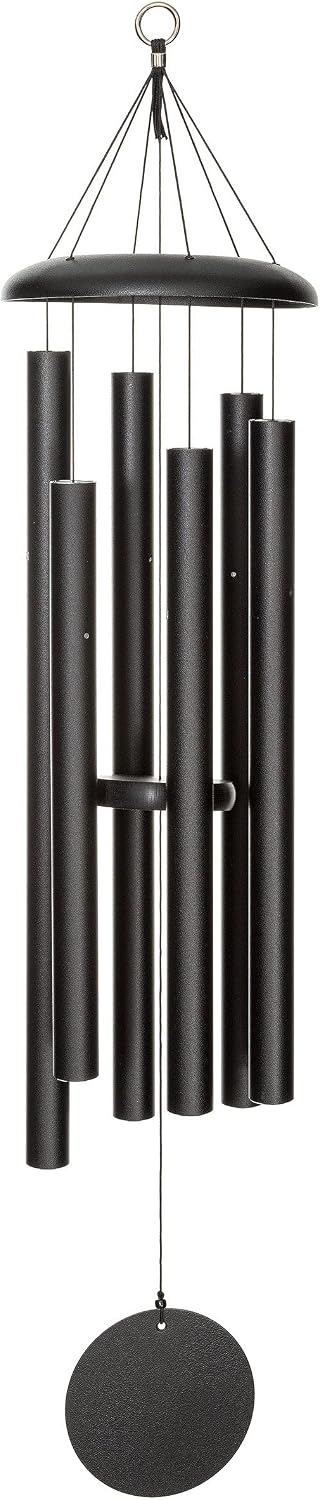 Corinthian Bells 44 Inch Black Large Deep Tone Wind Chimes for Outside, Modern Metal Wind Chime, Made in USA