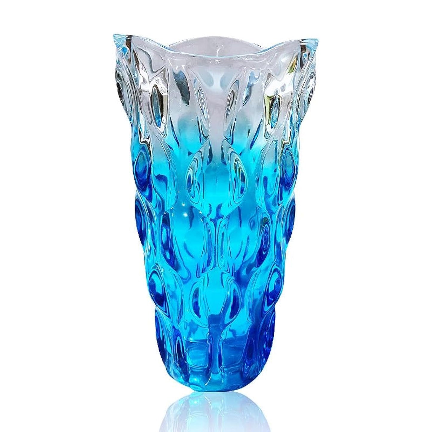 Heavy Glass Flower Vase Thickened 3.5lb 9.5inch Sparkle vase Bohemian Style, for Centerpieces,Wedding,Perfect Home Decor (Sparkle)