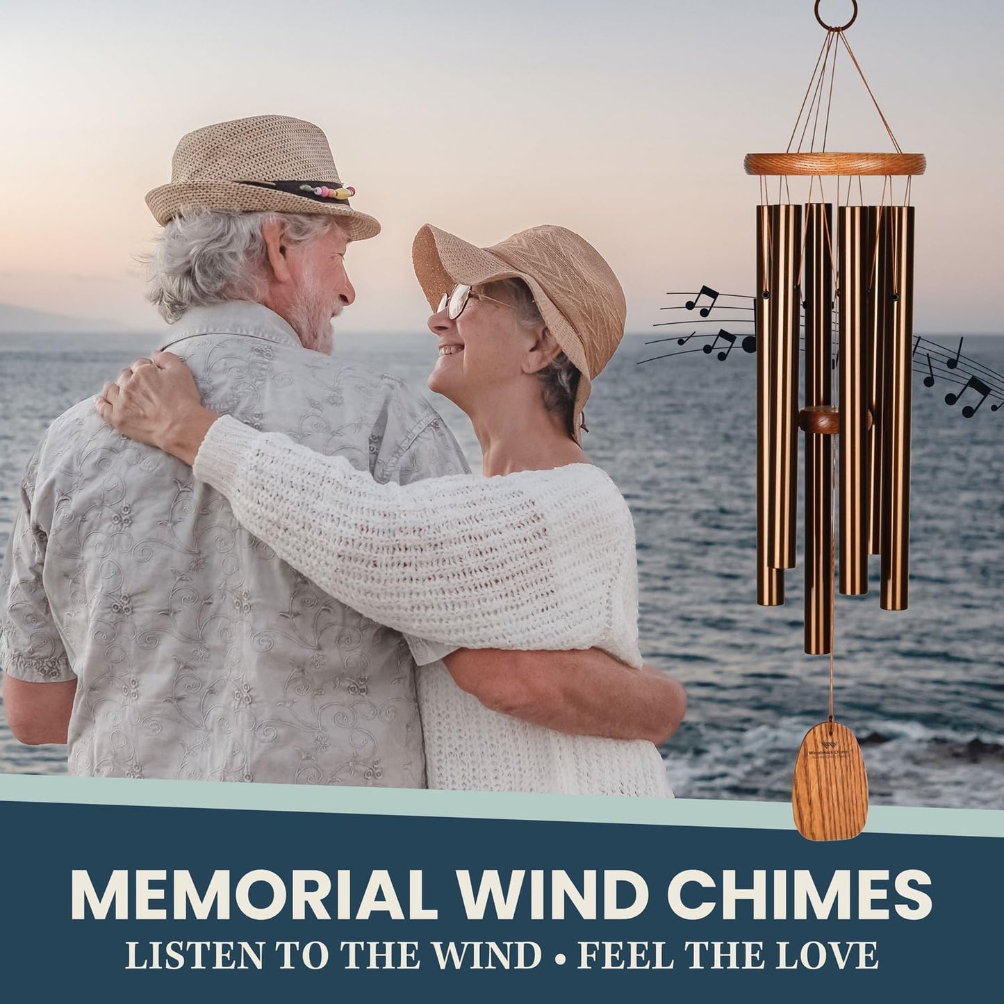 Woodstock Wind Chimes Amazing Grace Chime Medium (24'') Bronze Wind Chime Inspirational and Memorial Gifts Wind Chimes for Outside Patio Home or Garden Decor