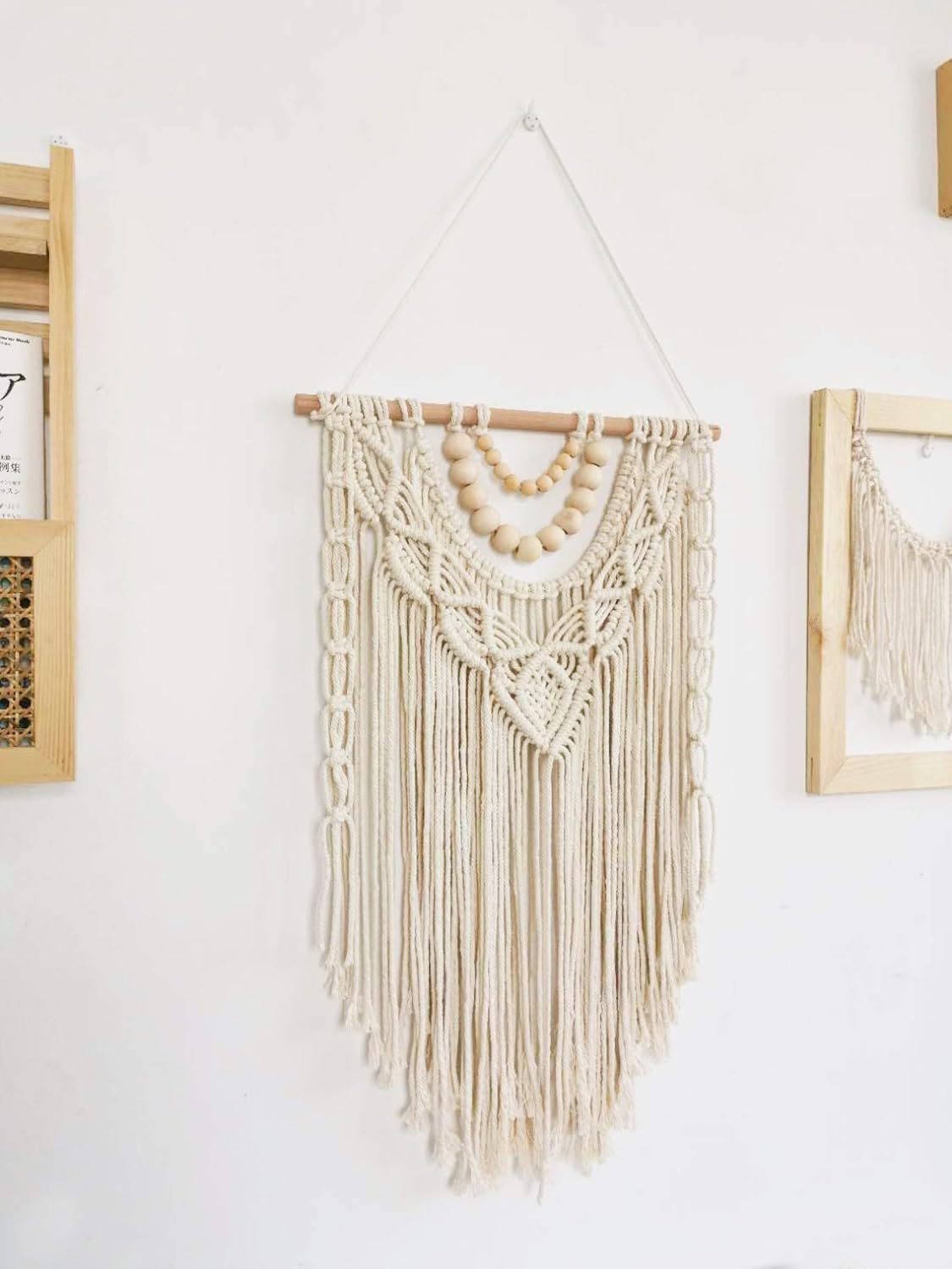 simpleSS Macrame Wall Hanging Boho Macrame Tapestry Woven Home Decor Wall Pediment - Beautiful Apartment Bedroom Dorm Room Decoration (15.7” W×27.5” L)