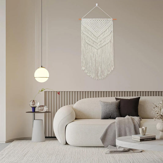 JONKASIPA Macrame Woven Wall Hanging, Bohemian Tassel Decor