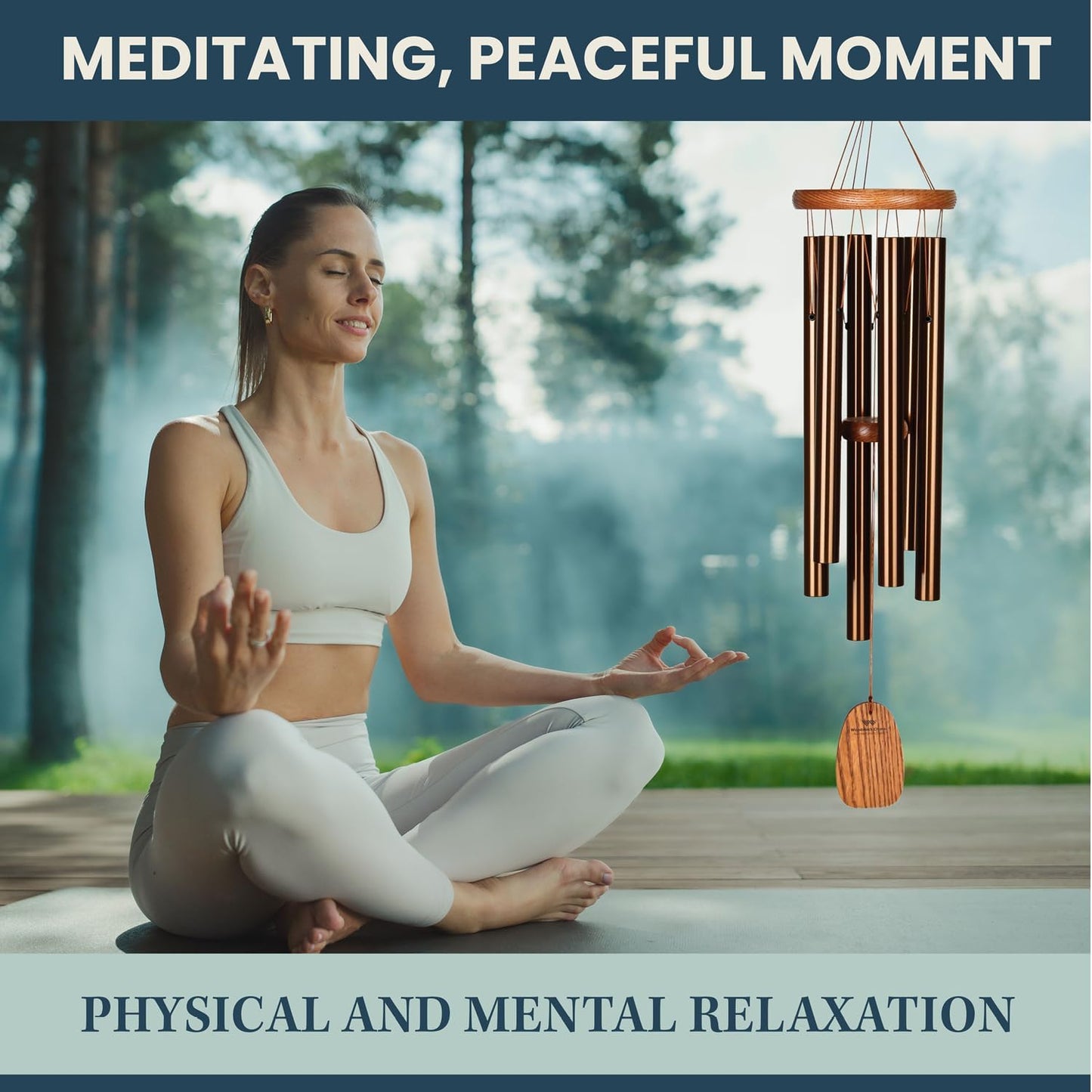 Woodstock Wind Chimes Amazing Grace Chime Medium (24'') Bronze Wind Chime Inspirational and Memorial Gifts Wind Chimes for Outside Patio Home or Garden Decor