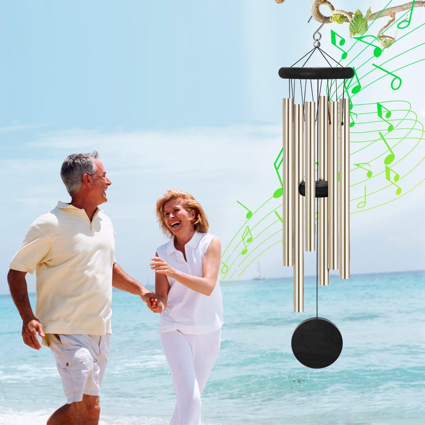 Memorial Wind Chimes Outdoor with 6 Aluminum Alloy Tubes and Hook, Wind Chimes for Home Decor Garden Patio Outdoor