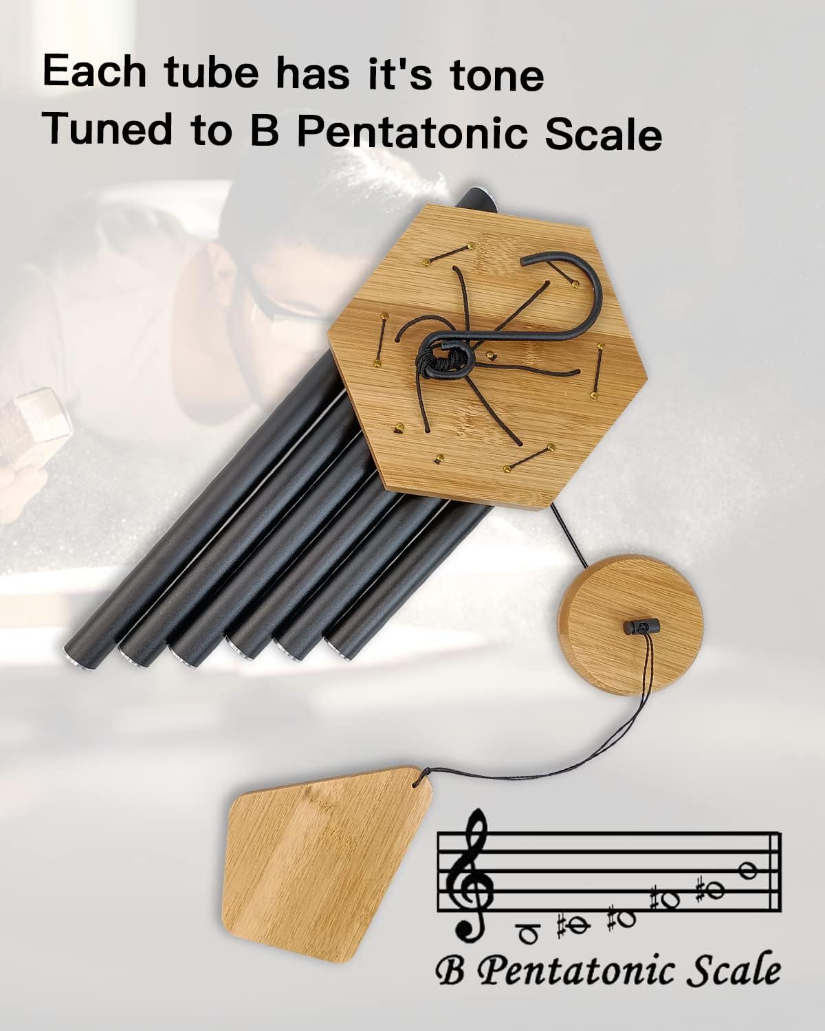 Memorial Wind Chimes 30 inch Black Deep Tone Sympathy Gift Patio Porch Home