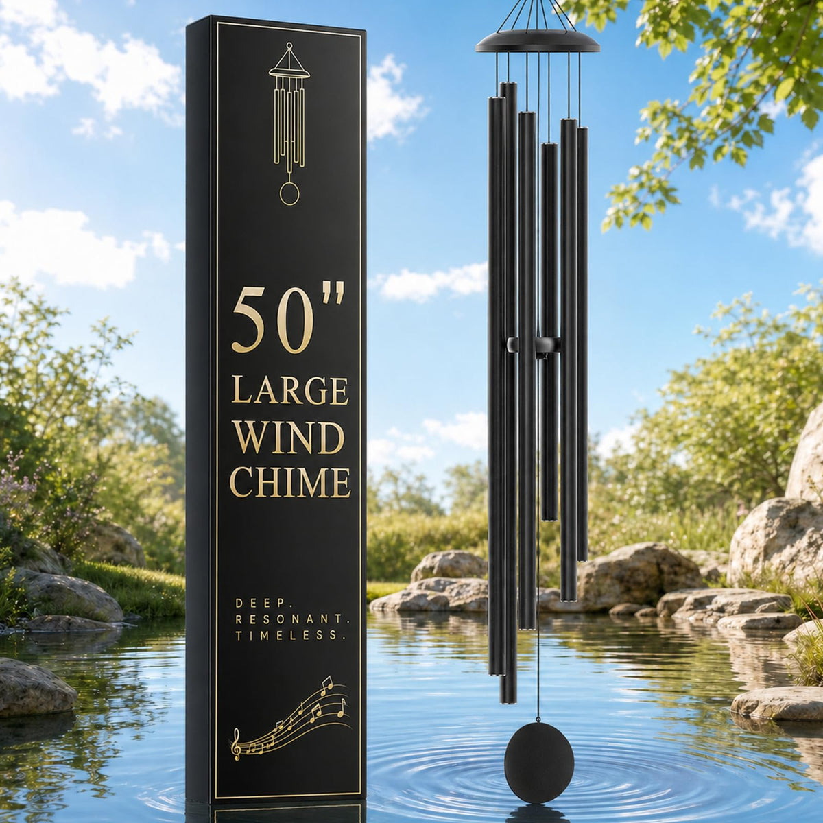 FSVGYY 32" Large Aluminum Wind Chimes for Outside, Deep Tone Garden Decor