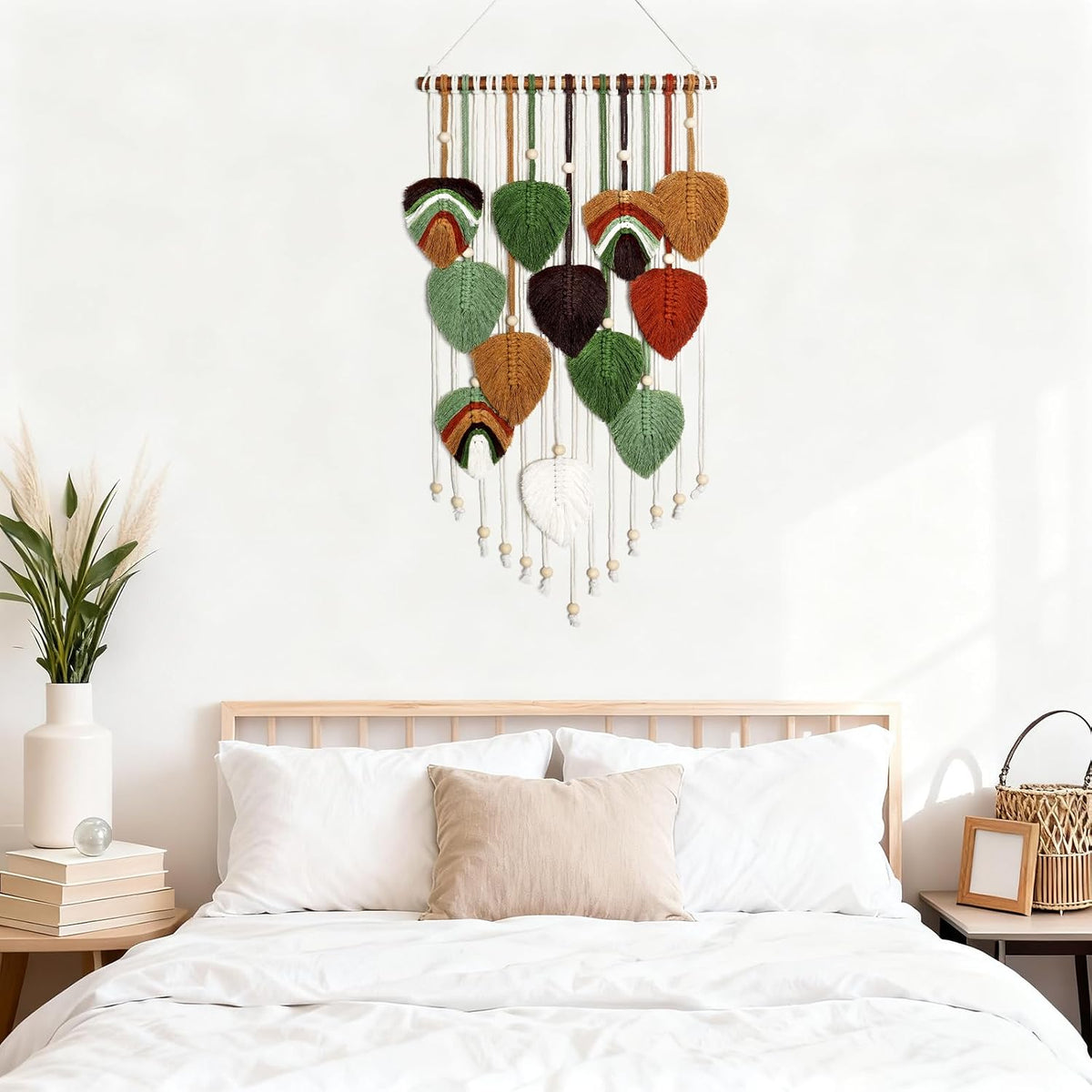 MEIVINES Macrame Wall Hanging Boho Woven Tapestry Macrame Wall Art Decor