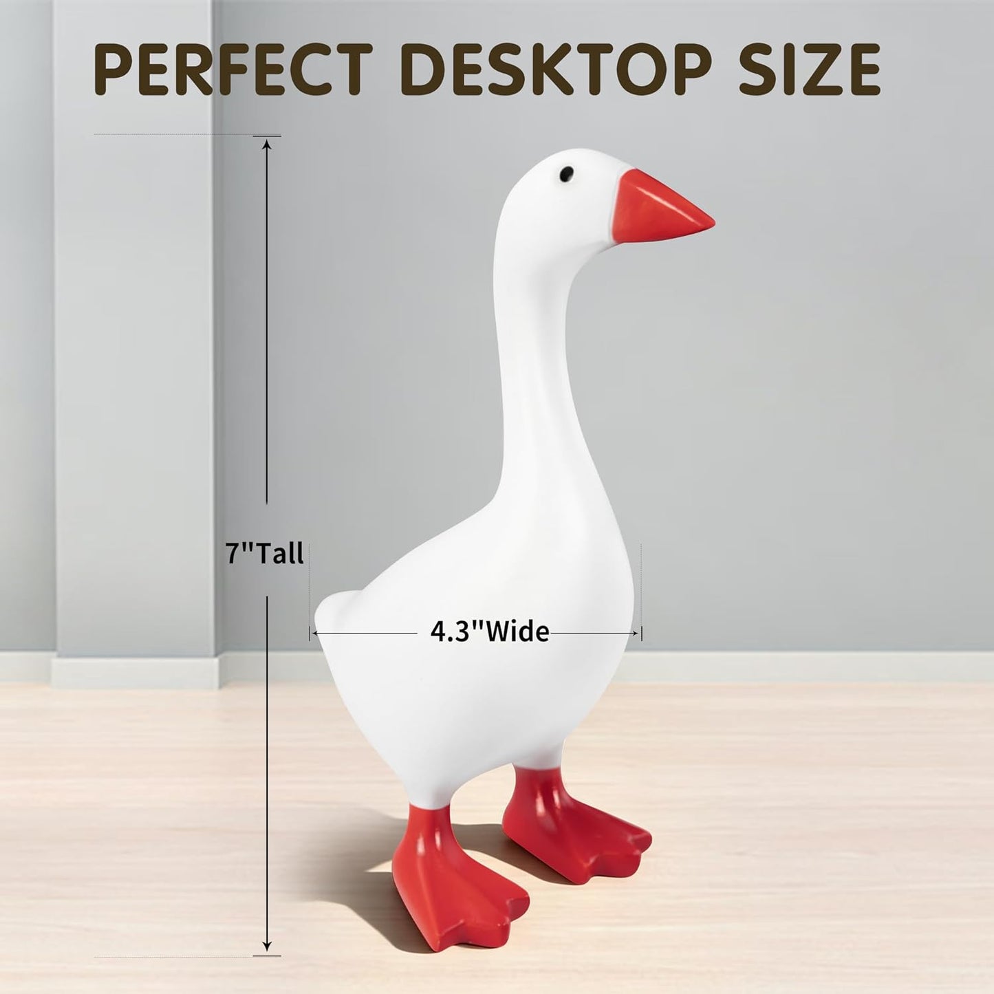Desk Goose 7 Inch Mini Figurine, Funny Desktop Statue Ornament, Office Home Decor Ideal Gift for Friends Family Colleagues