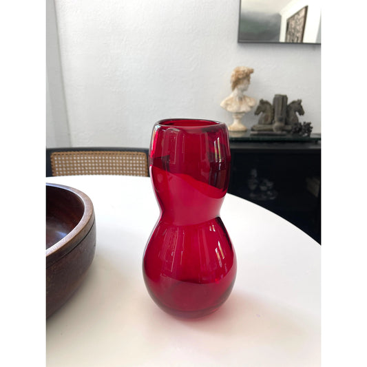 Vintage Handblown Red Vase