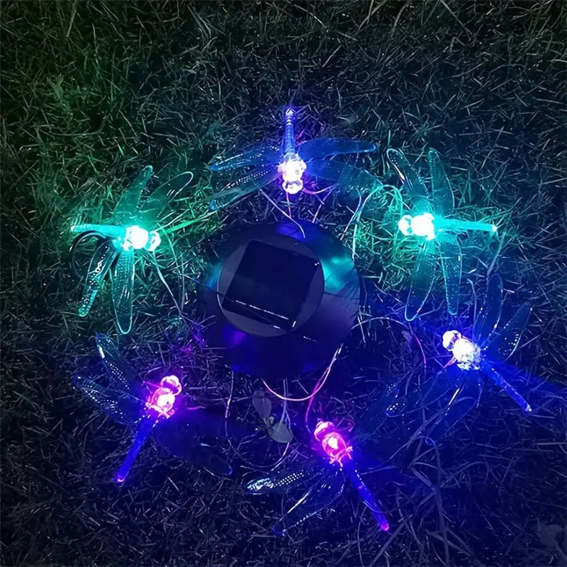 1pc Water-Resistant Copper Dragonfly Solar Wind Chime Light - 6-LED Color-Changing, Light Sensor Control, No Remote, 600mAh Nickel Batteries Included, Yes to Solar-Powered Outdoor Use, Ideal for Garden, Patio, Mother's Day Gifts
