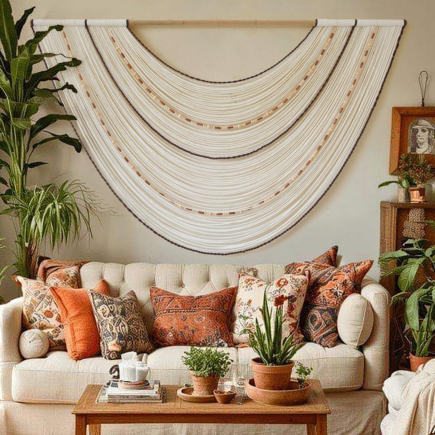 Macrame Wall Hanging Large Boho Wall Decor Yarn Wall Art Tapestry 57"W*31"L