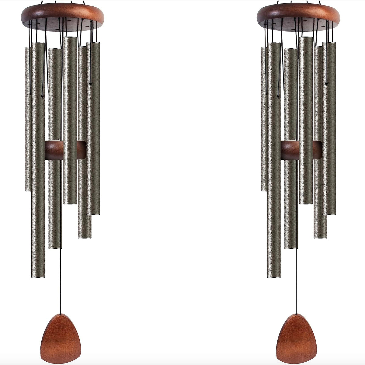 Bursvik 37" Aluminum Wind Chimes for Outside(Black), Patio Zen Decor Gift