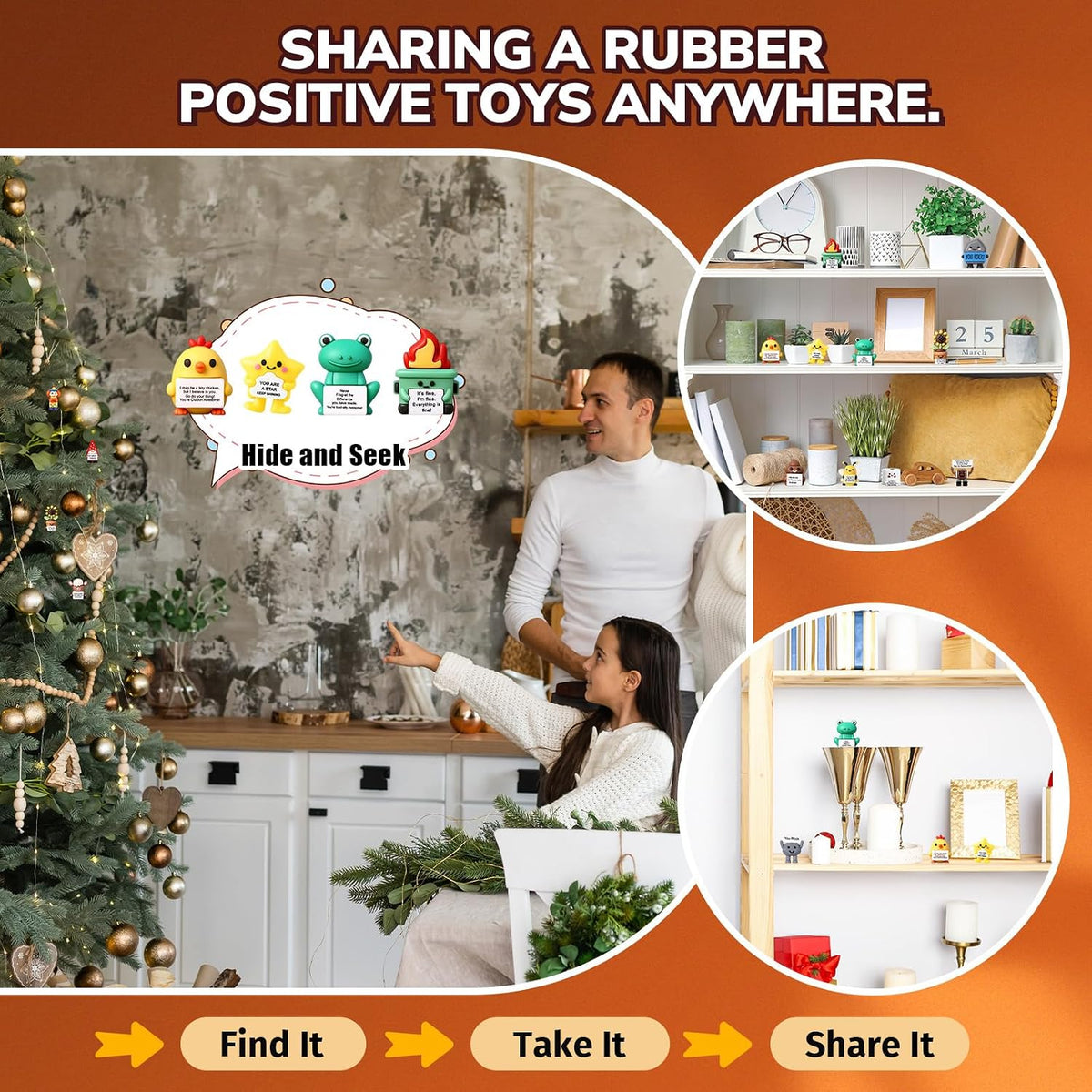 Gejoy 16 Pcs Mini Rubber You Rock Toys Mini Positive Figures Gifts, Novel