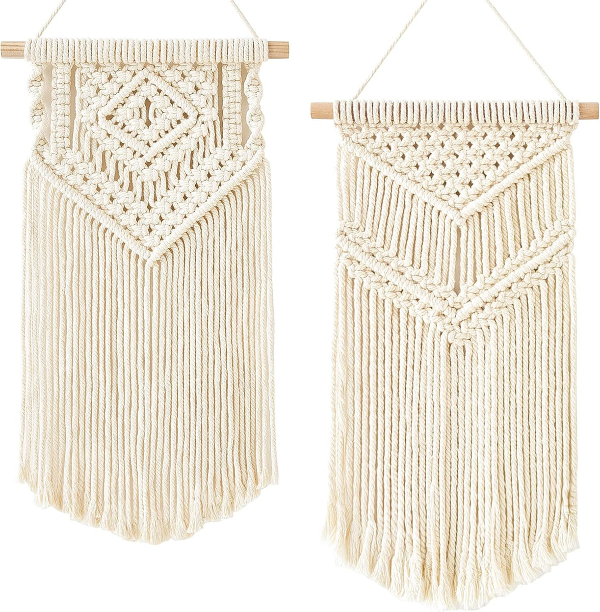 Dahey 2Pcs Macrame Wall Hanging Boho Tapestry Wall Art Bedroom Decor,Medium